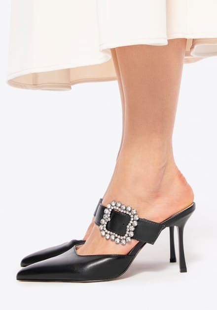 Wittchen Dames leren pumps met stilettohak, zwart, natuurlijk leer