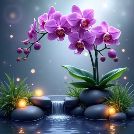 Diamond painting set Levendige orchidee 40x40cm