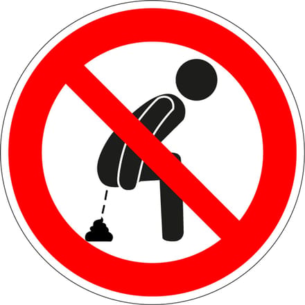 Verboden te poepen voor mensen sticker 100 mm