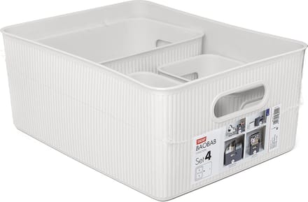 Tatay Baobab 15l+5l+2x1.5l Badkamer Organizer Wit