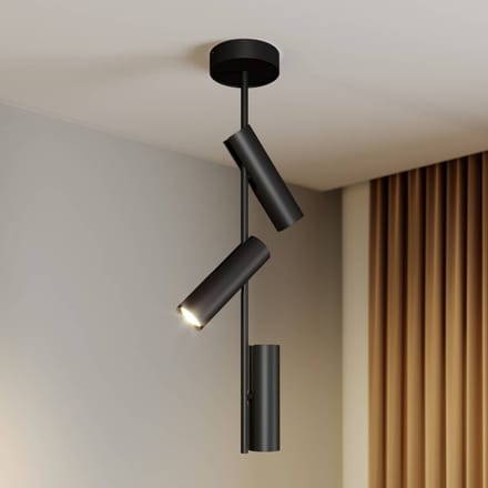 SIGMA Plafondspot Leda 3, 3-lamps, zwart
