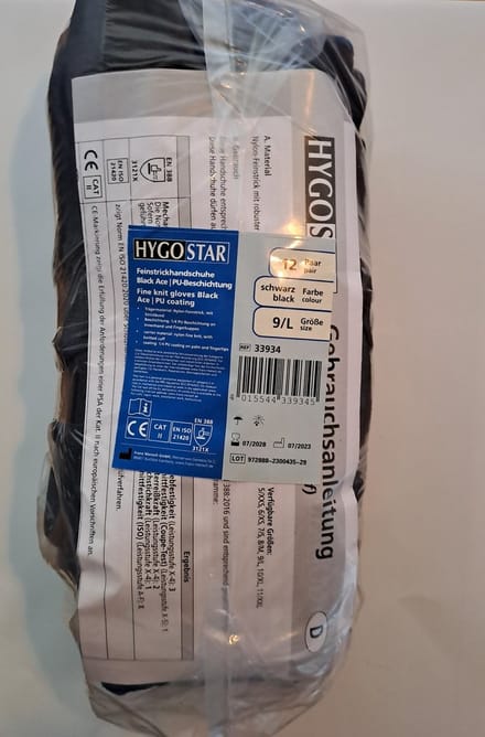 Hygostar werkhandschoen Black Ace maat L/9 per 12 paar