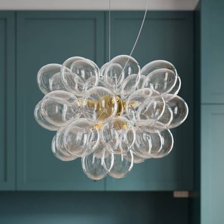 By Rydéns Gross hanglamp, messing/helder, Ø 50 cm, glas