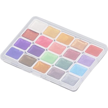 Glitter Aquarelverf Set Parelmoer Oplosbare Metallic Kleuren Aquarelverf voor Glans gray