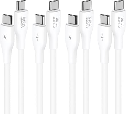 Usb C kabel - Usb C naar usb C - 4 stuks - Voordeelpak - 1m - Wit