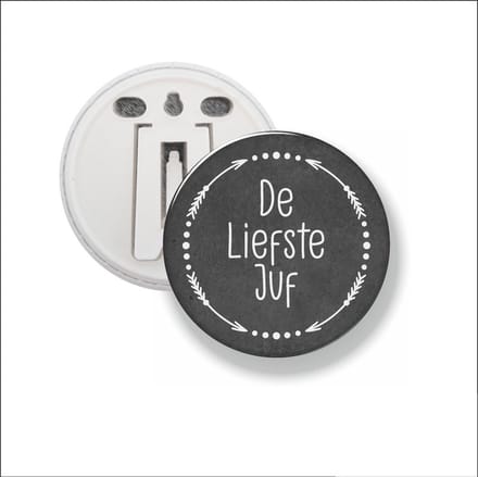 Button Met Clip 58 MM - De Liefste Juf