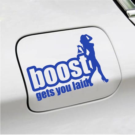 Bumpersticker - Boost Get You Laid - 13 X 18 - Blauw