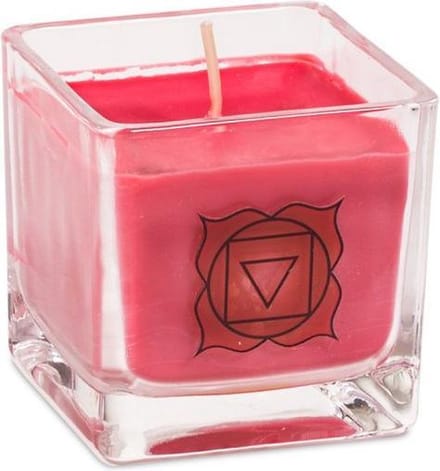 1 x Ecologische geurkaars 1e chakra (6x6x6 cm)