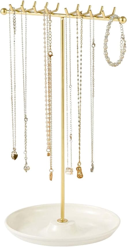 Sieradenstandaard - Juwelier Display - Orde Houden - Keramische Basis - 31x19x16 cm - Wit
