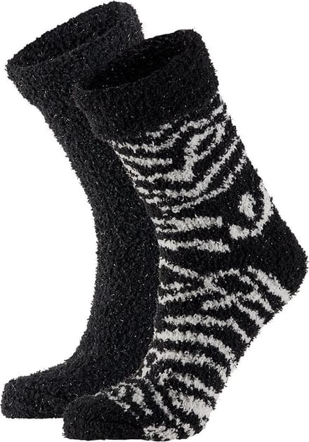 Apollo Dames Bedsokken Zebra Zwart One size 2 paar