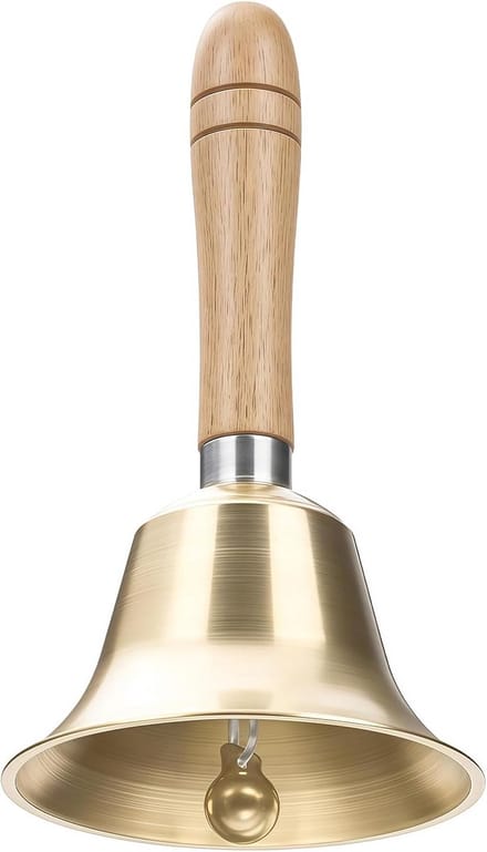 Extra Luide Handbel met Houten Greep voor Alarmering, Training en Ceremonies