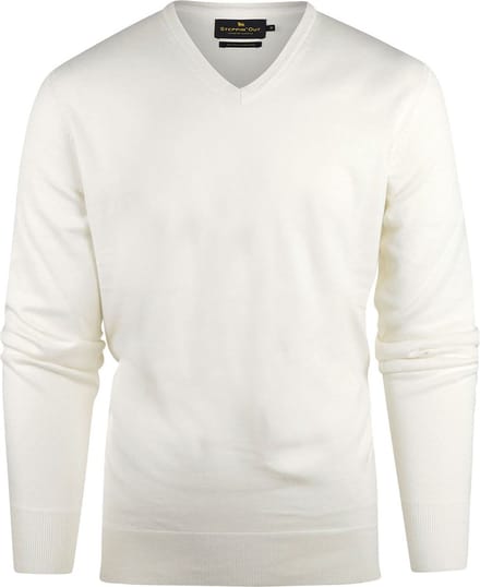 Steppin' Out Trui Cashmere V-hals Off White - Maat 3XL - Heren - Pullovers