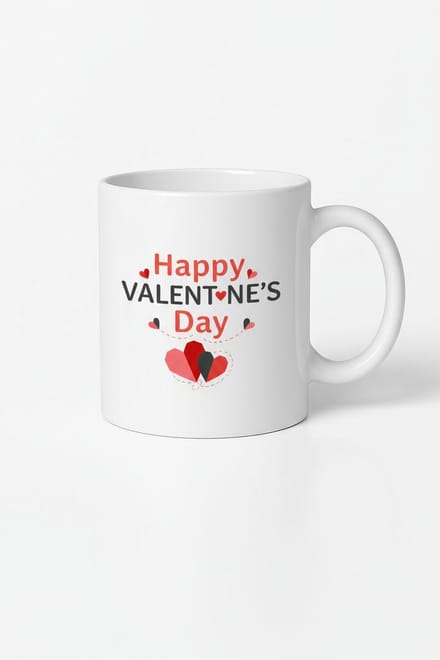 Happy Valentine's Day Mok - Liefdevol Valentijnscadeau met Harten