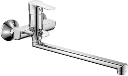 Bruckner Baron Wandgemonteerde wastafel-/badmengkraan, 10cm hartafstand, chroom