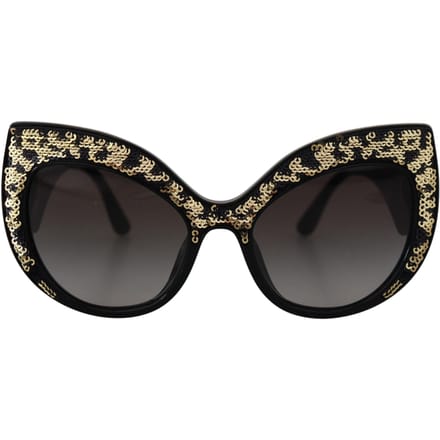 Dolce & Gabbana Zwart Goud Sequins Vlinder Gepolariseerde DG4326 Dames Zonnebril