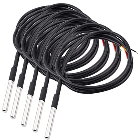 Digitale Temperatuur Sondesensor - 5 Stuks van 1 Meter - Nauwkeurig van -55 °C tot +125 °C