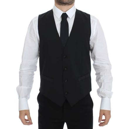 Klassiek Wol Vest Zwart