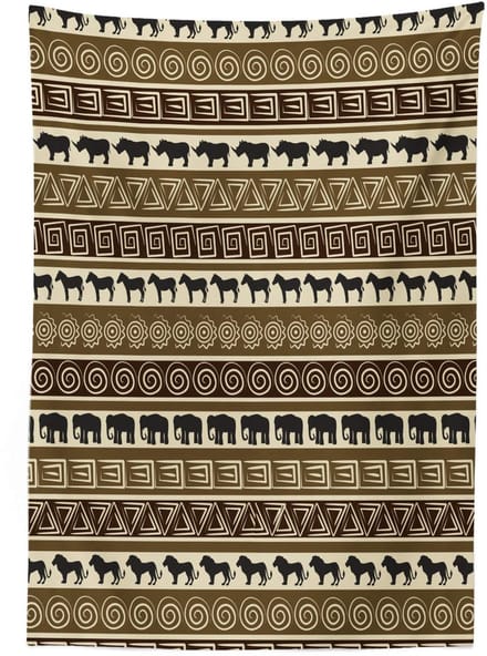 ABAKUHAUS Geometrisch Tafelkleed – 140x200 cm – Zwart/Bruin Satijn