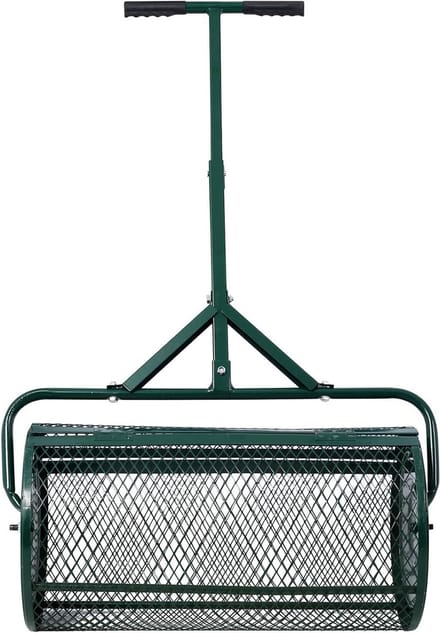 Compostverspreider Roller - Tuinverspreider - Gazon Onderhoud - Grote Trommel - 60 cm Breed - Zwart
