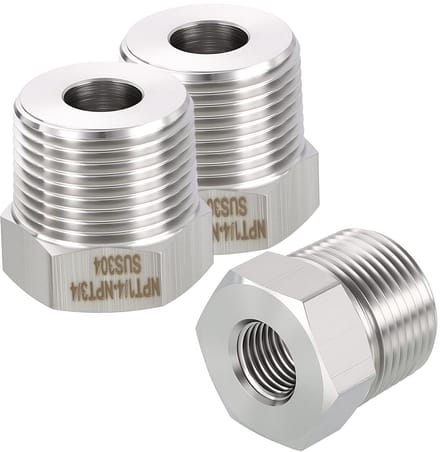 Dailygoods - Set van 3 Roestvrij Stalen Pijpadapters