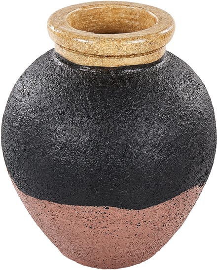 DAULIS - Decoratieve vaas - Zwart - Terracotta