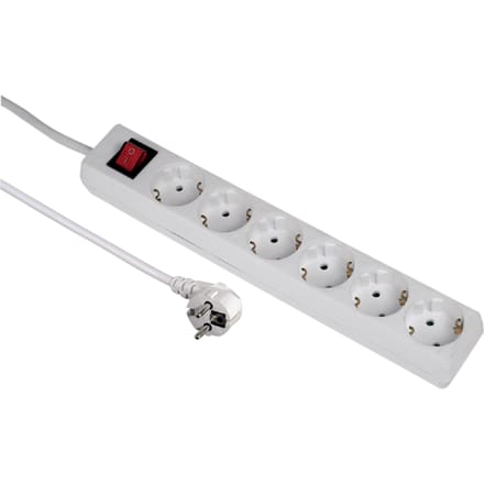 Hama Stekkerdoos met schakelaar - 6-voudig - 5m kabel - Wit