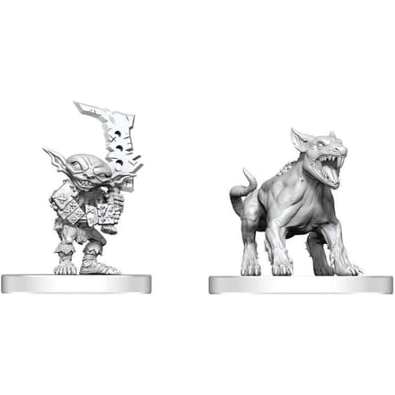 Pathfinder Battles Deep Cuts Unpainted Miniature Goblin Commando & Goblin Dog 13 cm