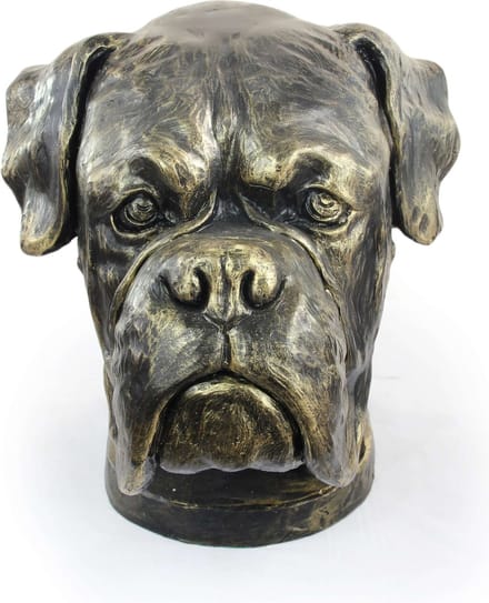 Urn hond voor hondenas - Duitse Boxer bust voor in de tuin