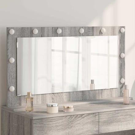 vidaXL - Make-up - Spiegel - Grijs - Sonoma - 100 - x - 55 - x - 18 - cm - Rechthoekig