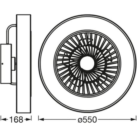 OSRAM SMART+ WiFi LED plafondventilator CYLINDER, grijs, stil