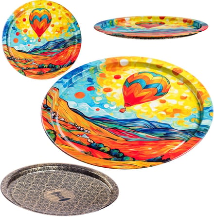 Ronde gelithografeerde schaal Terzone 32,5 cm metaal "Balon"