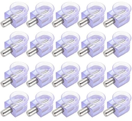 Houder voor plaat, glas met spijkers - Zuignap, 22 x 13 x 8 mm, 20 stuks