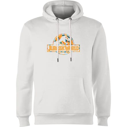 Jurassic Park Logo Tropical Hoodie - White - XXL