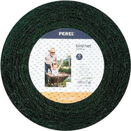 Perel Vogelnet, polyester, maaswijdte 2 cm², 2 x 10 m, groen