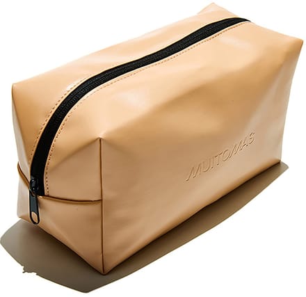Muitomas Beautycase - Hoofdvak & ritssluiting- Waterdichte buitenkant - Kunstleer - Polyester - Peach Fuzz