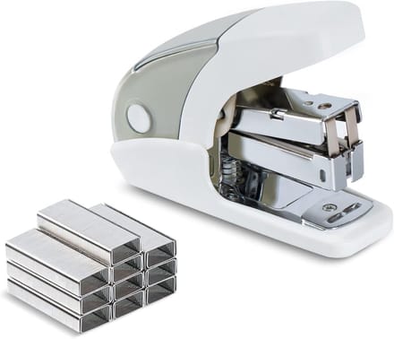 Mini Nietmachine Set - Compact Nietapparaat - Papier Verwerken - Geïntegreerde Verwijderaar - 13 x 7 x 3.9 cm - Wit