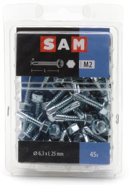 45x SAM zelfborende schroef zeskantkop 818424 M2