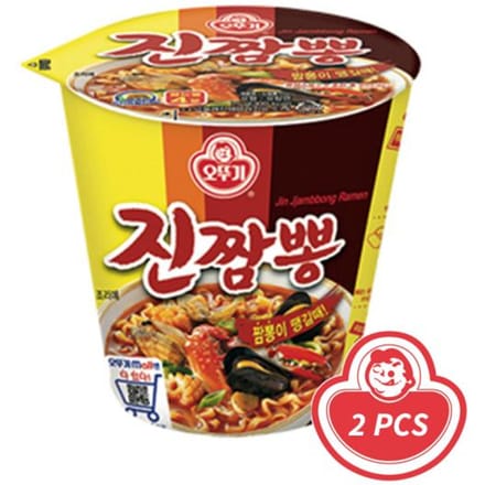 Ottogi Pittige Zeevruchten Ramen/Jin-Jjamg-Bbong Klein Bekertje 75g (3 opties) 6PCS