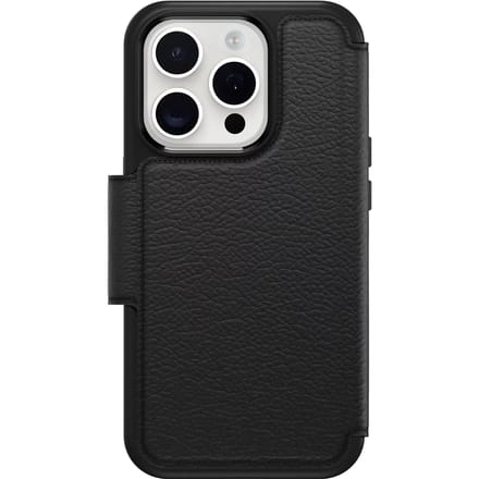 OtterBox Strada - Geschikt voor Apple iPhone 15 Pro - Echt Leer - Zwart