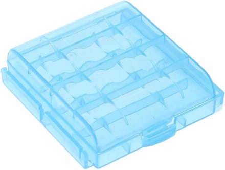 Batterijhouder - Opbergdoosje - Batterijen bewaren - Compact formaat - 4 stuks - Blauw