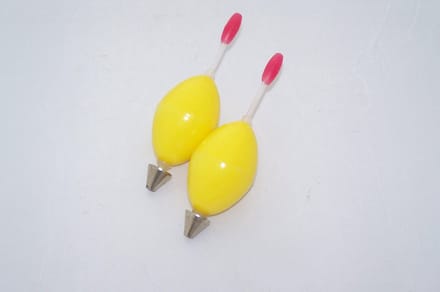 2x Dobber - schuifdobber - bol L geel