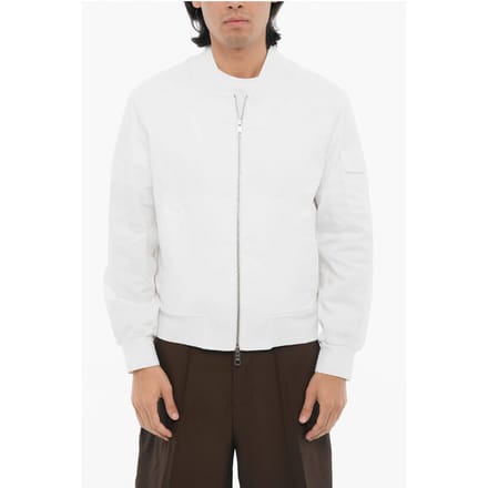 Lichtgewicht skinny bomberjack met ritssluiting in wit