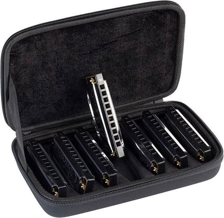 Mondharmonica Blues Harp SET met Koffer HRM-20-7 Belcanto