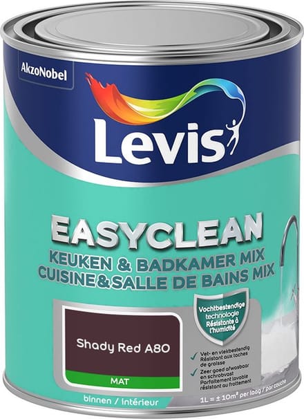 Levis - Easyclean Keuken & Badkamer Mix - Shady Red A80 - Mengverf - 1 L