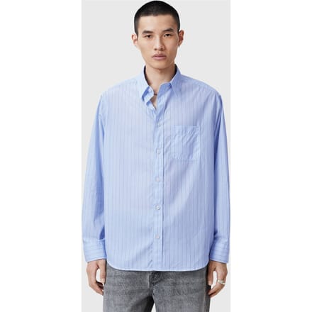 AllSaints Marcel Ls Shirt Willow Blue Taglia: S | Camicie Casual Outlet | Uomo | Blu