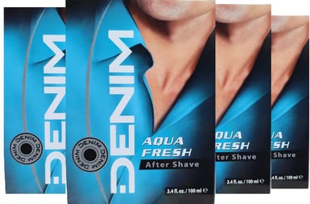 Denim Aftershave Men - Aqua Fresh - 4 x 100 ml Voordeelverpakking