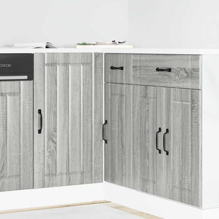 vidaXL - Onderkast - Lucca - bewerkt - hout - grijs - sonoma - eiken