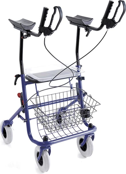 Moretti Onderarm rollator opvouwbaar - Met mand en zitgedeelte - Blauw