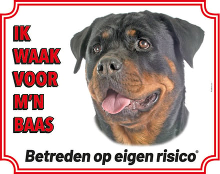 Wetterhoun Waakbord - Ik waak voor mijn baas