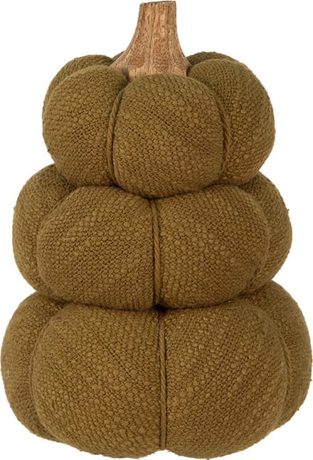 Clayre & Eef Decoratie Pompoen Ø 13x18 cm Groen Polyester Herfst decoratie